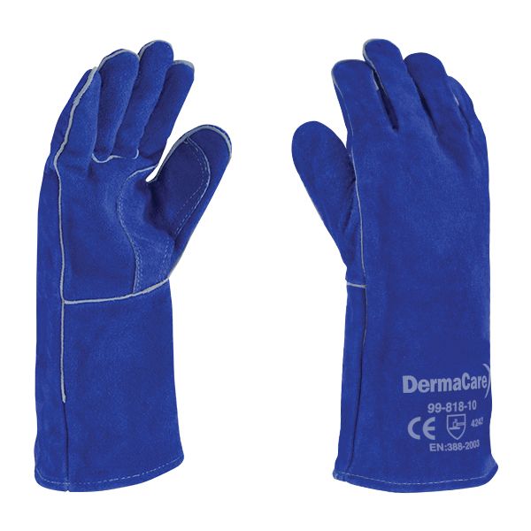 GUANTE SOLDADOR AZUL C/HULE ESP H/KEVLAR